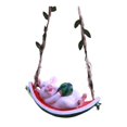 thumbnail image 1 of Abbracc Hanging Hammock Swing Animal Statue Animal Sculpture for Car Rearview Mirror Pig, 1 of 9