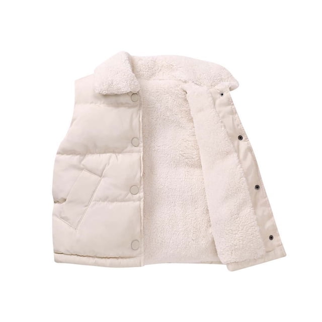 RXIRUCGD Children Thickened Down Cotton Jacket Lambskin( Beige, Size:8-10 Years )