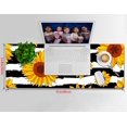thumbnail image 5 of Extended Gaming Mouse Pad (31.5x11.8 in), Large Non-Slip Rubber Base Mousepad,Waterproof Keyboard Mouse Mat Desk Pad for Work, Game, Office, Home - Black and White Yellow Flower Sunflower, 5 of 5
