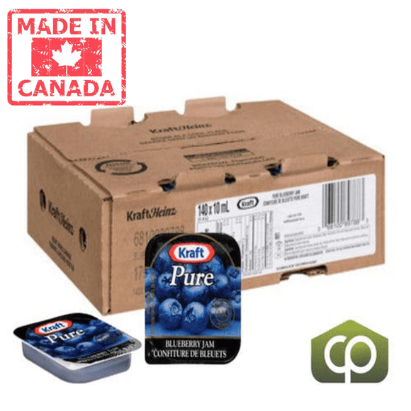 Kraft Confiture Pure de Bleuets en Portions - 10 Ml/3 Lb (140/caisse) - Fabriqué au Canada