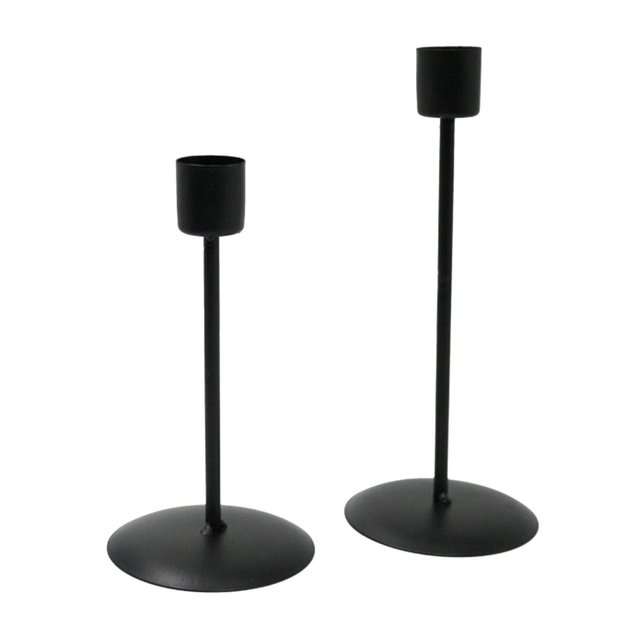 2x Taper Candle Holder Candlestick Table Centerpiece silver tall stick Dinner Ornament Black