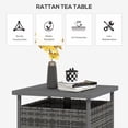 thumbnail image 4 of Outsunny Table Basse en Rotin avec Trou pour Parasol pour Cour Arrière Gris Mélangé, 4 of 10