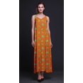 thumbnail image 2 of Bimba Robe Maxi à Bretelles Spaghetti Sans Manches pour Femmes en Rayonne à Imprimé Feuilles, Coupe Évasée - Grand, 2 of 5