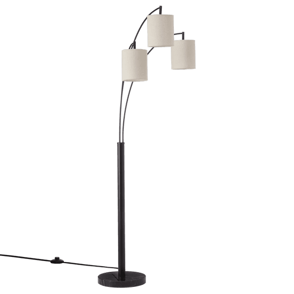Bouclair Black 3 Linen Shade Floor Lamp