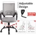 thumbnail image 4 of BestOffice Ergonomic Computer Office Chair, Mid-Back Adjustable Swivel Task Chair with Lumbar Support, Mesh/Fabric, Grey, 4 of 7