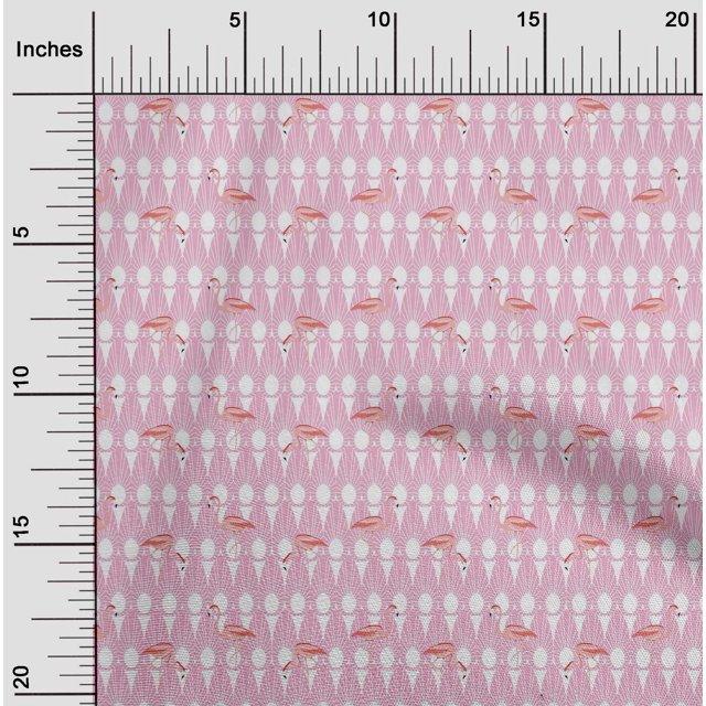 oneOone Cotton Flex Fabric Geometric & Flamingo Bird Printed Craft Fabric BTY 40 Inch Wide
