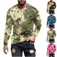 thumbnail image 1 of UVEASISHA T-Shirts à Manches Longues pour Hommes, T-Shirts Graphiques à Imprimé Camouflage, Légers, Décontractés, Col Rond, Hauts Athlétiques, 2025 Printemps Été, T-Shirts Stylés, Soldes Aujourd'hui, Multicolore, TTG, 1 of 6