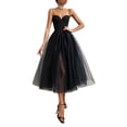 thumbnail image 1 of Kmbangi Robes d'Invitée de Mariage pour Femmes Été Bretelles Spaghetti Encolure Cœur Fente Latérale Bretelles en Maille Robe de Cocktail, 1 of 6