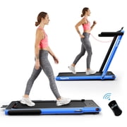 SuperFit 2.25HP 2 in 1 Folding Treadmill W/ APP Control Speaker Remote Control Blue