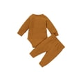 thumbnail image 4 of Gupgi Ensemble 2 Pcs pour Tout-Petit, Barboteuse à Manches Longues à Col Henley + Pantalon Décontracté, 4 of 8