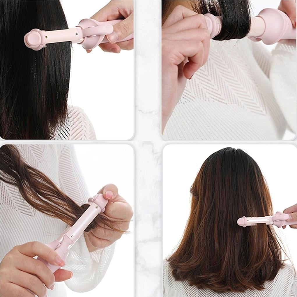 2-in-1 Curling Iron Rechargeable Hair Curler Portable Hair Curling Wand with 3 Temperature Modes PI Heating Technology for Women Home Traveling