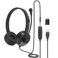 thumbnail image 1 of MesaSe USB Headsets with Microphone Noise Cancelling PC Headphone with 3.5mm/USB Jack Stereo Headsets with Adjustable Headband Wire Computer Earphone for, 1 of 9