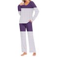 thumbnail image 1 of Rbaofujie Robe pour Femmes Ensemble de Pyjama Décontracté à Imprimé Dégradé Haut et Pantalon Pyjamas d'Automne, 1 of 6
