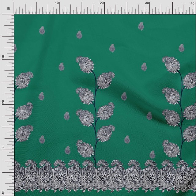 Soimoi Poly Georgette Fabric Paisley Panel Printed Craft Fabric by The Yard 42 Inch Wide