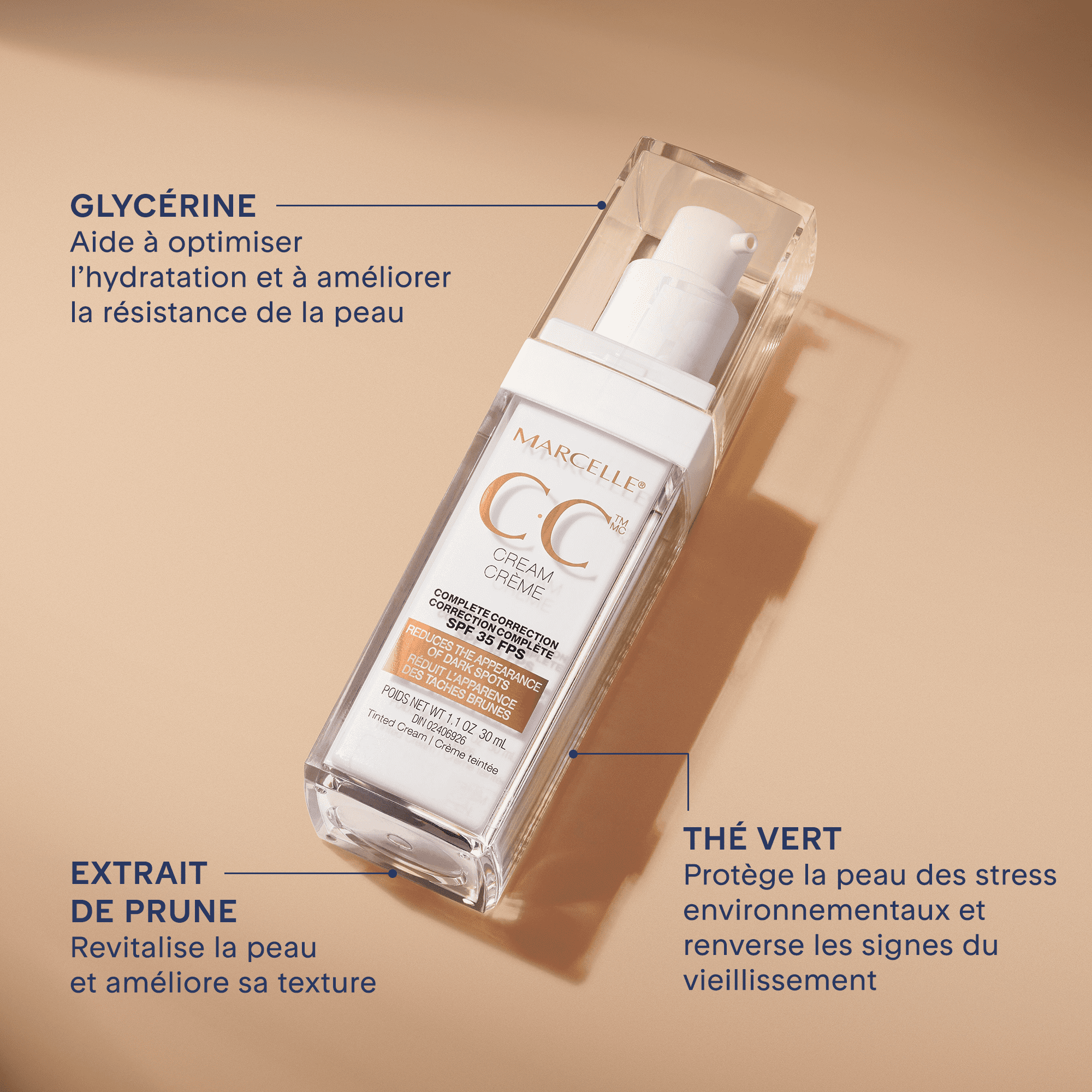 Marcelle CC Cream SPF 35, 30 mL
