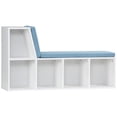 thumbnail image 1 of HOMCOM 5-Cubby Bookcase with Cushioned Reading Nook, Blue, 1 of 10