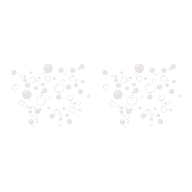 maskred 1/2/3/5 Wall Art Bathroom Shower Tile Removable Decor Decal Mural Kid Sticker Bubbles white 2PCS
