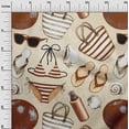 thumbnail image 3 of oneOone Tissu Popeline de Coton Marron pour Robe de Plage Tissu Imprimé au Mètre 42 Pouces de Large, 3 of 4