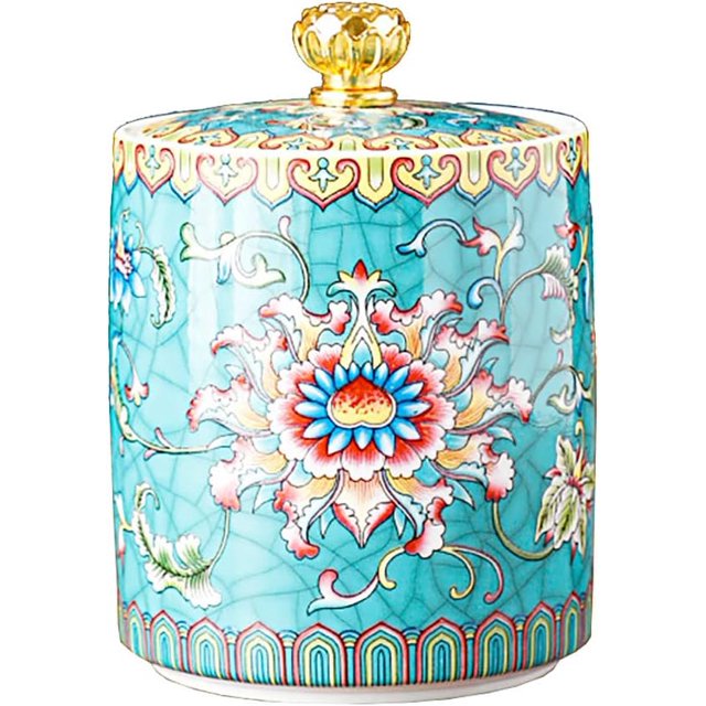 Enamel Ceramic Tea Caddy Tea Canister Tea Storage Container Tins Jar with Airtight Lid Water-proof Tank for Tea Coffee Herb Sugar Spice Nuts