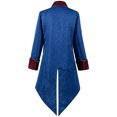 thumbnail image 4 of Penkiiy Manteau Queue-de-Pie pour Hommes Liquidation Hommes Patchwork Col Rabattu Manches Longues Cosplay Manteau Queue-de-Pie Bleu Manteau Queue-de-Pie, 4 of 9