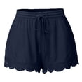 thumbnail image 1 of Timegard Shorts for Women 2pc Plus Size Elastic Waist Lace Solid Color Casual Loose Lightweight Shorts, 1 of 4