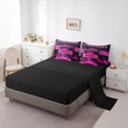thumbnail image 3 of YST 7-Piece Gamer Bedding Comforter Set, Sports Theme, Black Pink, Full Size, 3 of 4