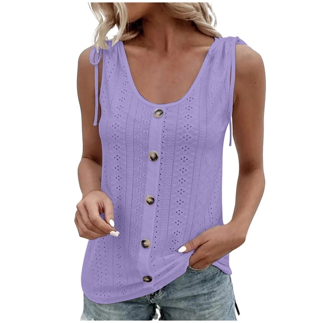 Cameland Débardeur à Encolure en U d'Été pour Femme, Mode, Uni, Décontracté, Style Caverne, Sans Manches