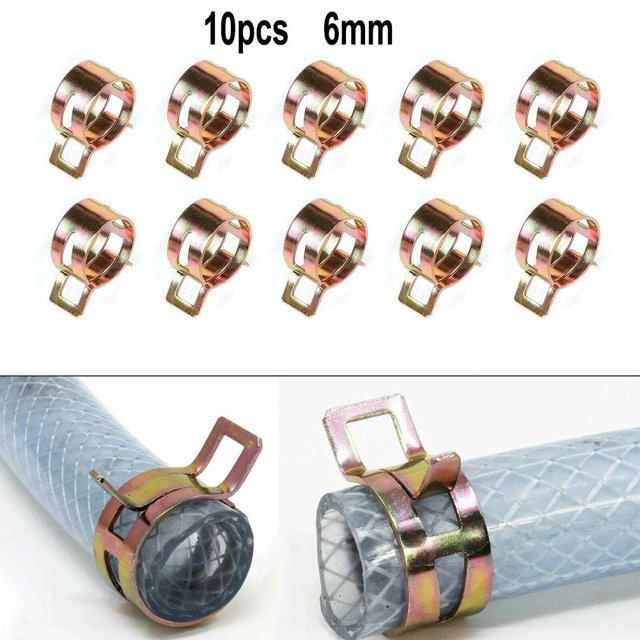 Bgsha 10 pcs Spring Hose Clips/Fuel Clamps Air Gas Water Pipe Self Clamping