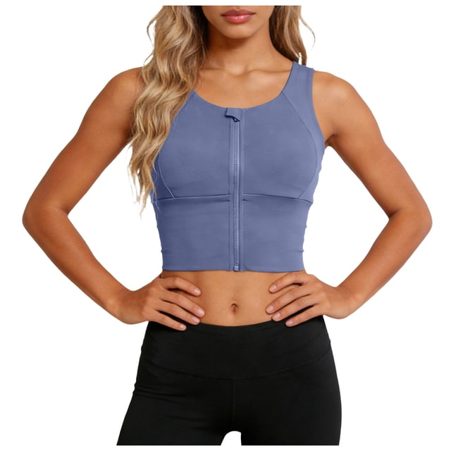 Yammkia Sports Bras Built In Padding Women's Control Underwire Sports Bra High Impact Plus Size with Adjustable Straps Unlined Bra(Gray,M)
