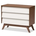 thumbnail image 1 of Baxton Studio Hildon 3 Drawer Chest in White and Walnut Brown, 1 of 7