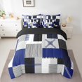 thumbnail image 2 of Erosebridal Patchwork Rectangle Bed in a Bag Full size,Geometry Stripe Bed Set,Abstract Artwork Decor,Reversible,Breathable,7-Piece, 2 of 5