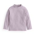 thumbnail image 1 of MeetoTime Girls Base Shirt Loose Solid Color Stretch Ruffled Long Sleeved Top 2-14 Years Kids Clothes, 1 of 2
