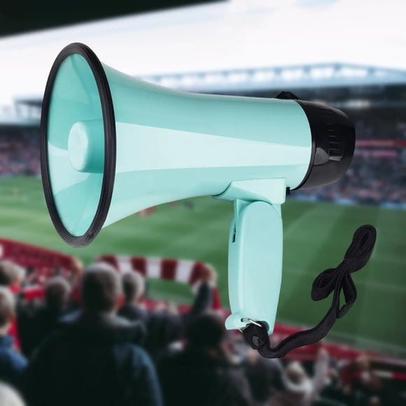 Mégaphone Corne de Taureau Portable avec Enregistrement Vocal, Alarme Légère pour Soccer Soccer Baseball, Volume Puissant