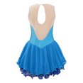 thumbnail image 2 of Miaeowve Kids Girls Figure Ice Skating Dress Sleeveless Rhinestone Color Block Ballet Dance Performance Clothing Dancewear Light Blue 8, 2 of 7