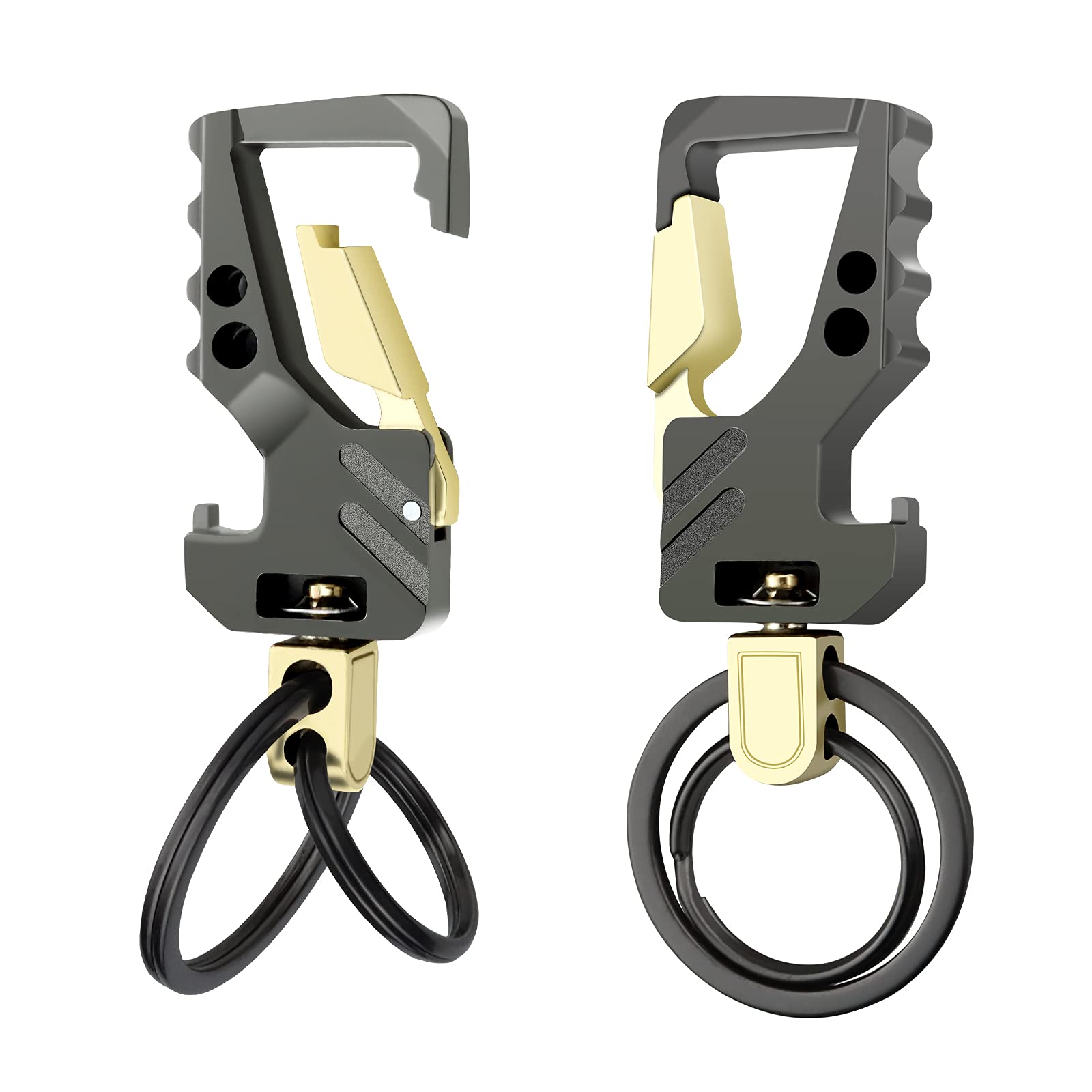 Exsun 2pcs Keychains Key Chains for Carabiner Keychain Car Key chain Bottle Opener Keychain for Men and Women (Gold)
