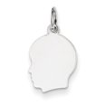 thumbnail image 1 of 14K Or Blanc Petit Charme Garçon Face Gauche Gravable, 1 of 1