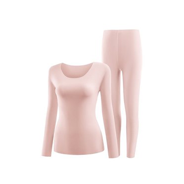 LAJPXKHY Ensembles 2 Pcs pour Femmes sous-Vêtements Thermiques Chauds Sans Coutures Ensemble Col Ras du Cou Manches Longues Hauts avec Leggings Tenues d'Intérieur Confortables