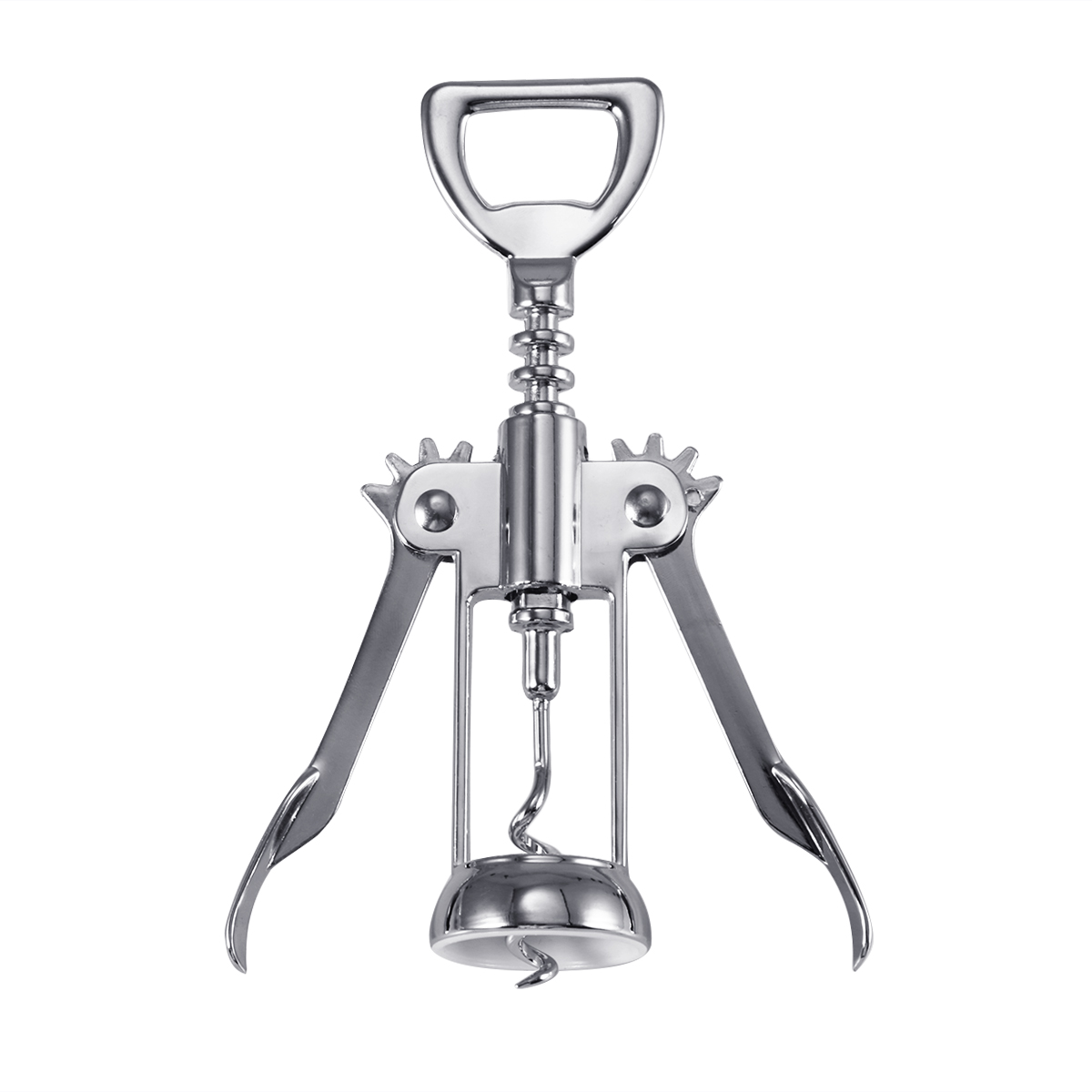 Chrome Plated Winged Wine Bottle Opener Corkscrew Opener Silver