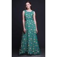 thumbnail image 2 of Bimba Robe Longue Sans Manches pour Femmes à Imprimé Feuilles Style Chic Maxi-Robe - Grande, 2 of 6