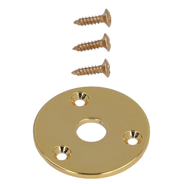Guitar Jack Socket Plate, Guitar Round Metal Jack Plate Cover Guitar Jack Socket Plate For Bass With Mounting Screws