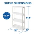 thumbnail image 2 of Gracious Living 4 Shelf Adjustable Height Storage Unit, White (2 Pack), 2 of 12