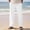 Style2-White mens pants, variant on Mceream Chino Linen Pants for Men Wide Leg Elastic Waist Pants Breathable Plain Beach Trousers Ropa Gym Hombre Green XL
