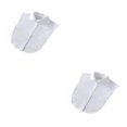 thumbnail image 4 of QualitChoice Simple Design Solid Color False Collar Formal Fashion Chiffon Fake Half Shirt Decorative Detachable Lapel Clothing Decor White Round 2PCS, 4 of 6