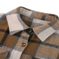 thumbnail image 4 of Women Plaid Windbreaker Coat Button-down Long Sleeve Lapel Jacket With Pockets Fall Spring Outwear, 4 of 6