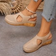 thumbnail image 5 of RXMEKW Sandales Compensées pour Femmes avec Bride de Cheville Ajustable, Tige Perforée, Semelle Intérieure Coussinée pour Tenue Décontractée en Noir/vert/beige/blanc, 5 of 5