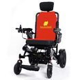 thumbnail image 2 of Fauteuil Roulant Électrique Pliable et de Voyage à Inclinaison Manuelle, Prêt pour le Voyage, Chaise Motorisée Portable Compagnon de Voyage pour Aînés et Adultes - Siège Rouge, 2 of 7