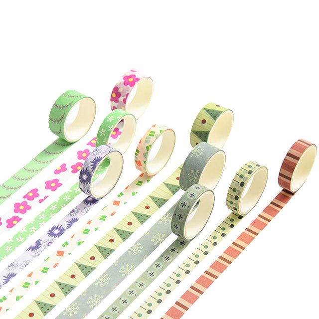 Craft Tape Colorful DIY 10 Rolls Decorative 6.56ft Masking Tape Planner Tape