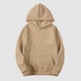 thumbnail image 4 of Women's Slim Pullover Hoodies - Artificial Short Velvet Sweaters, Long Sleeve with Pockets, Suitable for Winter and Fall, 95% Polyester, Multiple Sizes, 4 of 5