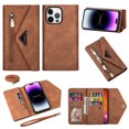 thumbnail image 1 of For iPhone 13 Pro Max Wallet Case,Women/Men A Multi-Card Slot Card Holder Premium Folio Flip Leather Protective Zipper Pocket Purse Wallet Case With Hand Strap and Shoulder Strap Case, 1 of 9