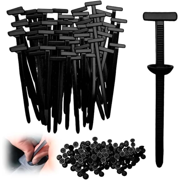 Boucle de Retenue de Câble Universelle en Nylon, Attaches de Fermeture Éclair Robustes (avec Goupille et Bouton), Attaches Noires Résistantes aux UV pour Réparation Quotidienne de Voiture, Plaques de Protection Inférieure Applicables au Moteur, Doublures d'Aile, 100 Pcs